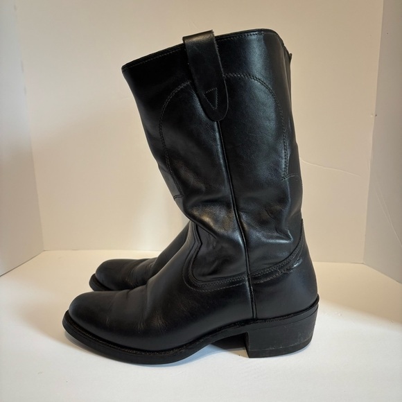 Texas 8300 Black Soft Leather Cowboy Boots Men\'s Size 8.5 main image 5